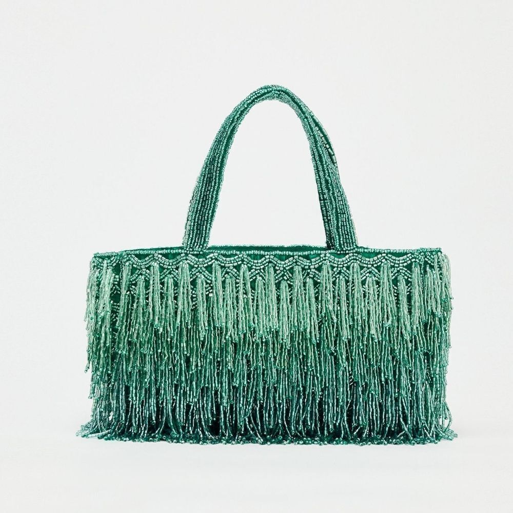 ZARA NWT RHINESTONE FRINGE BAG - Picture 12 of 13